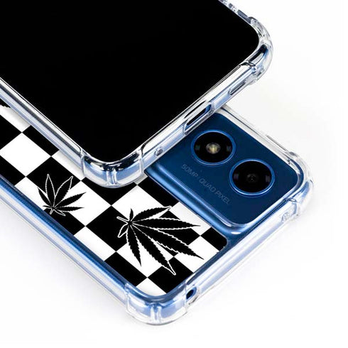 Marijuana Checkered Moto G 5G (2024) Clear Case